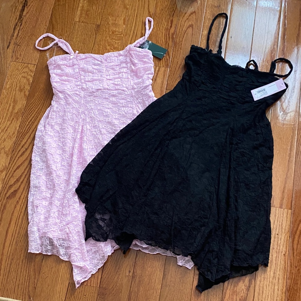 Wild Fable Lace Chemise Set - Pink & Black